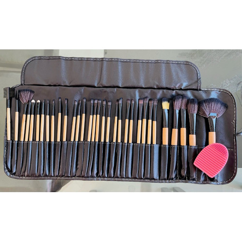 Set De Brochas Maquillaje Profesional De Ojos Organizador 32 Brochas + 1 Limpia Brochas