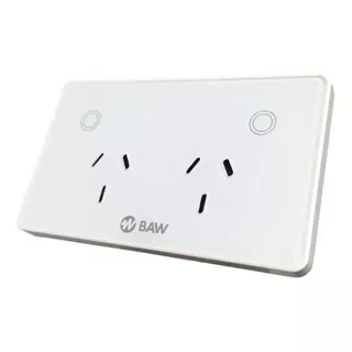 Enchufe Inteligente Embutir Doble Baw C/ Interruptor Wifi Color Blanco