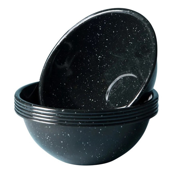 Set De Bowl Multiusos Mediano De Peltre, 6 Piezas Negro