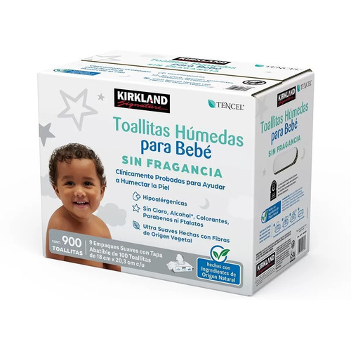 Toallas Para Bebe, Kirkland Signature Caja C/900 Piezas