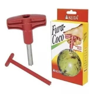 Fura Coco Verde Inox Prático Fácil Resistente Água De Coco