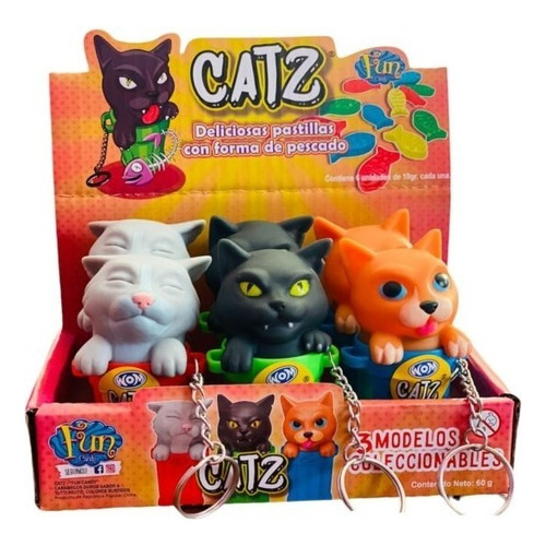 Llaveros Gatitos Catz Fun X6 U + Exhibidor - Delipop