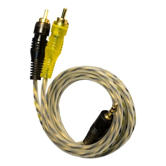 Cable Rca 1plug3.5mm 90cm Audiobahn Arca090f Puntas Doradas