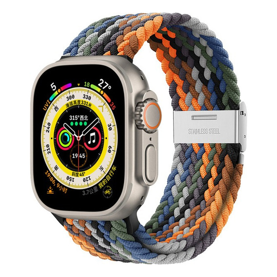 Correa Nylon Trenzado +hebilla Para Apple Watch Todas Series