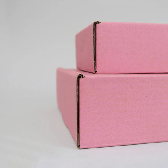 10 Cajas Autoarmable 23x16x5 Color Rosado / Microcorrugado