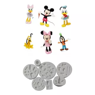 Kit Moldes De Silicone Turma Do Mickey 7 Pçs