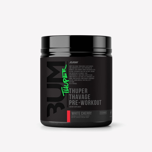 Suplemento En Polvo Raw Nutrition  Raw Cbum Thuper Thavage Pre Entrenamiento Sabor White Cherry En Bote