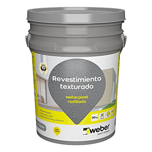 Revestimiento Texturado Weberplast Rodillado 30 Kg Curia Color Piedra Paris