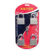 Set 4 Candados Anton Acero 50mm 