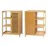 Mueble Organizador Para Baño Badecor, Madera De Bambú, Excelente Calidad, 3 Estantes Con Puerta - Alto 87cm