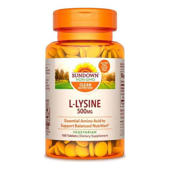 Sundown L-lysine 500mg Suplemento Lisina Aminoácidos 100c