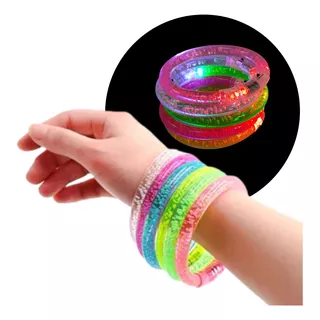 Pulsera Led Luminosa Acrilica Cambia De Color Cotillon X 50