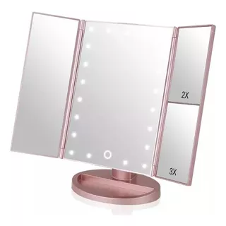 Espejo Maquillaje Con Luz Led + Aumento  22 Led + 3 Aumentos