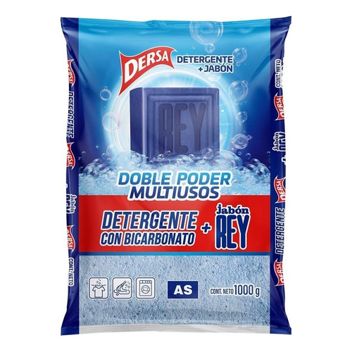 Detergente Dersa As En Polvo 1000 Gr Bicarbonato + Jabon Rey