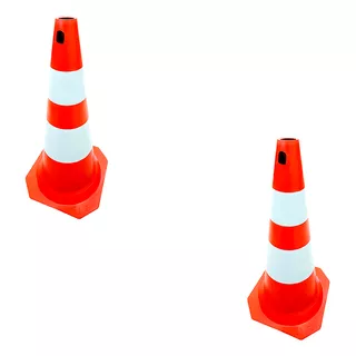 Kit 2 Cone Sinalização 75cm Laranja E Branco Estacionamento