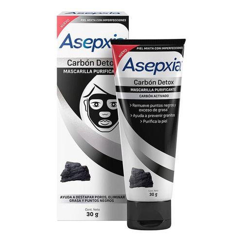 Asepxia Carbon Detox mascarilla para piel mixta peel off 30g