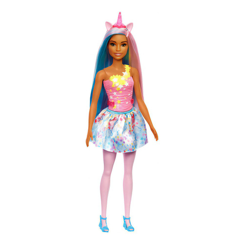 Barbie Muñeca Unicornio Cuerno Rosa