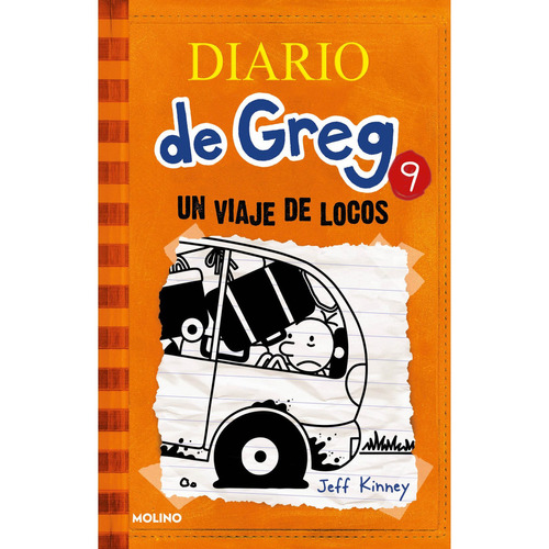 Diario de Greg 9. Un viaje de locos, de Jeff Kinney., vol. 9. Editorial Molino, tapa blanda en español, 2021