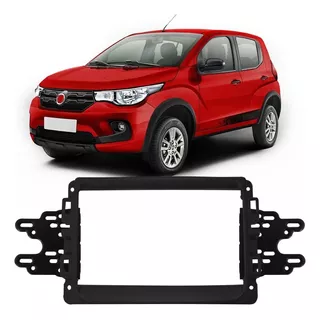 Moldura Painel Dvd 2 Din Fiat Mobi Preto Soft Emborrachado