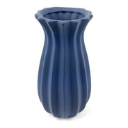 Vaso Decorativo Cerâmica Padua Azul 25x10cm Decoração Casa