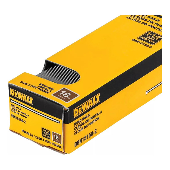 Caja De 2500 Clavos Puntilla 18ga 1-1/2 Dewalt Dbn18150 -eo