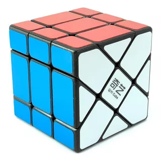 Cubo Rubik 3x3 Qiyi Fisher Stickerless Lubricado Color De La Estructura Base Negra Con Stickers