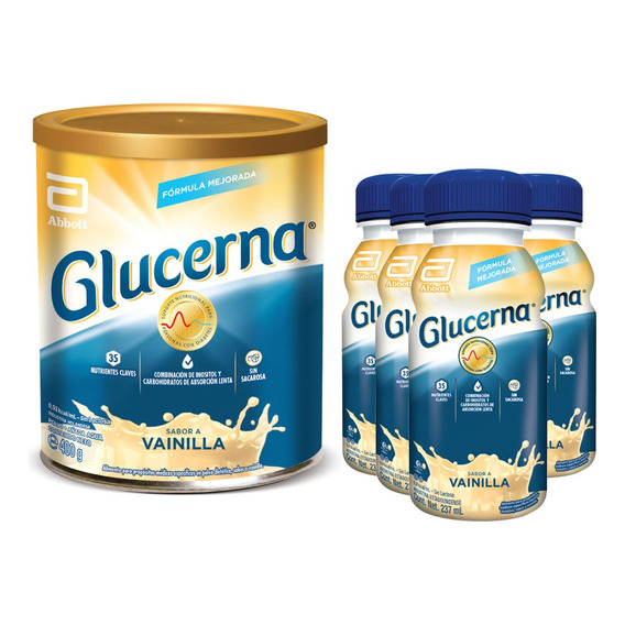 Glucerna En Polvo 400 Gr + Liquido 237 Ml X 4 Unidades