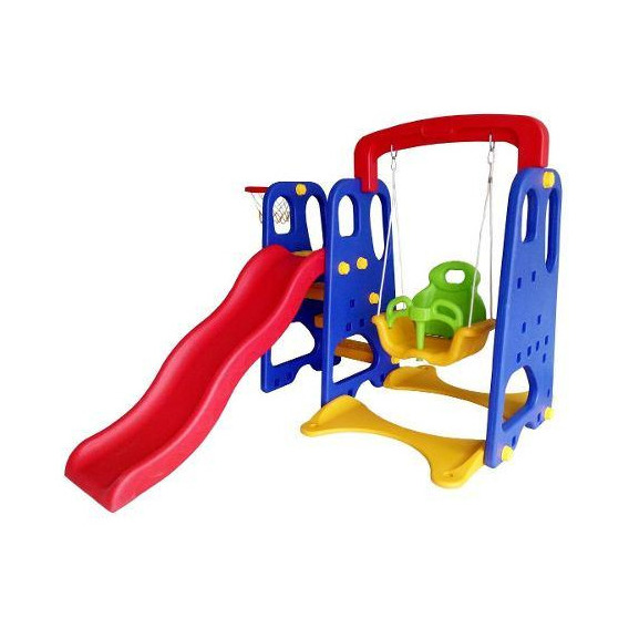 Juego Tobogán + Hamaca + Aro De Basquet - Set 3 En 1 Oferta