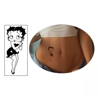 Tatuagem Temporária Betty Boop Moda Estilo 10x5 Cm