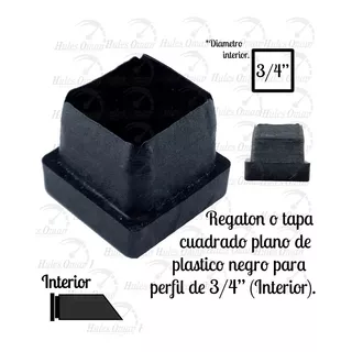 Tapon Regatón Para Tubo Cuadrado 3/4 Interno Plastico 24pzs