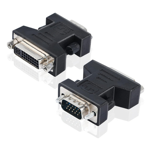 Adaptador Dvi - I Hembra 24+5 A Vga Macho 15 Pines Video Pc Negro Marca Handa