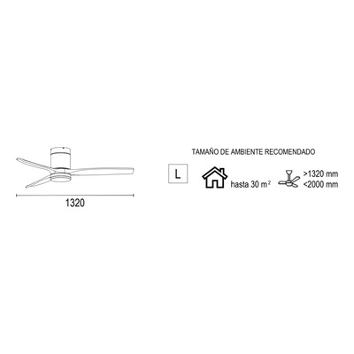 Ventilador De Techo 3 Palas Negro Con Led 301b Control Laft