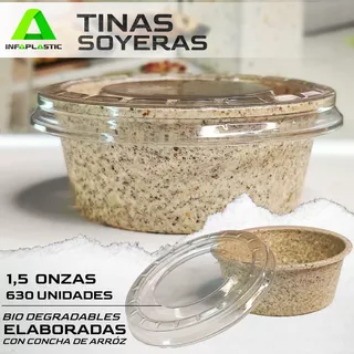 Tina Soyeras 1.5oz Biodegradable Hecho Con Cascaras De Arroz