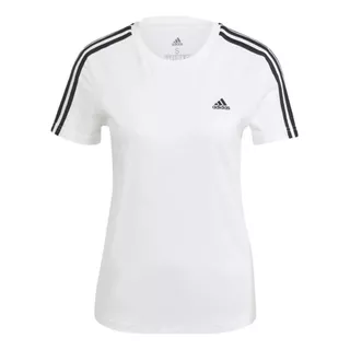 Camiseta adidas Branca Pequeno Logo Feminina Para Treino