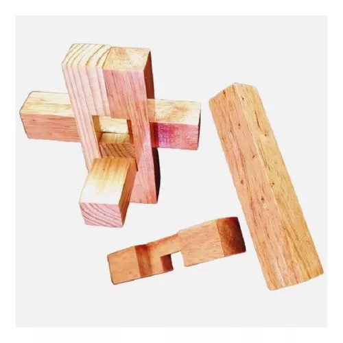 Quebra Cabeça Puzzle De Madeira Desafio Bamboo - R$ 30,00