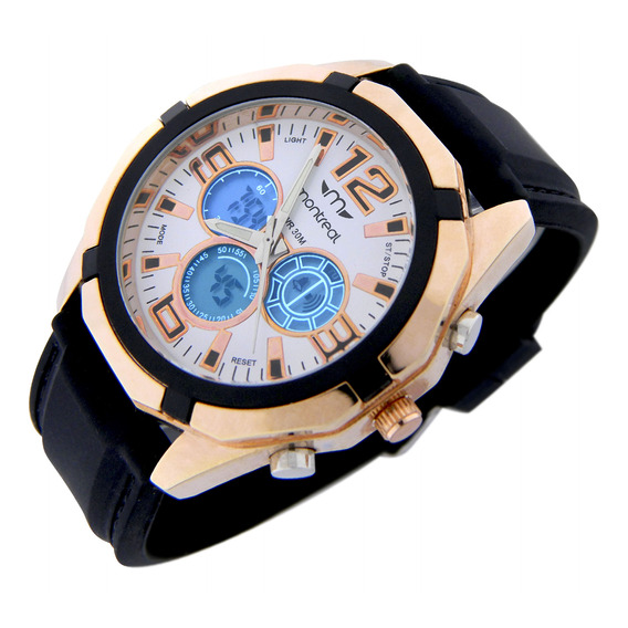 Reloj Montreal Hombre Ml1629 Ana-digi Luz Alarma Cronómetro