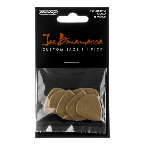 Jim Dunlop Uñetas Joe Bonamassa 47-jb3ng Jazz Iii Gold X6 Un Tamaño standard