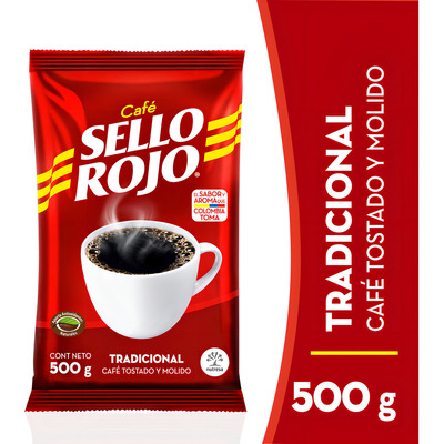 Café Sello Rojo Molido 500gr 100% Colombiano 