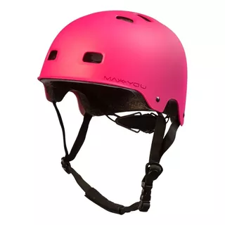 Casco Para Skate Monopatín Bicicleta Max-you Vh62 C/orificio Color Rosa Talle M