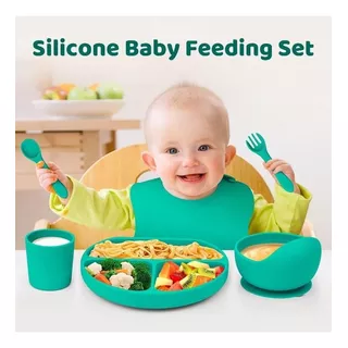 Set De Alimentacion Para Bebe / Plato Para Bebes / Babero 