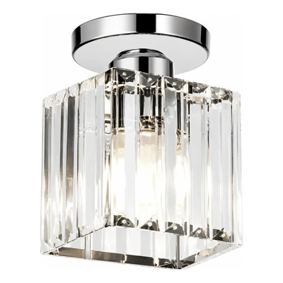  Plafon 1 Luz Prisma C Cristal Cromo Apto Led E27 Ld Cromo Vppfull