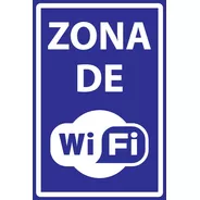 Letrero Zona De Wi-fi 20x30 Cm
