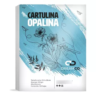 Cartulina Opalina T/carta 225grs  Paquete 100 Piezas.
