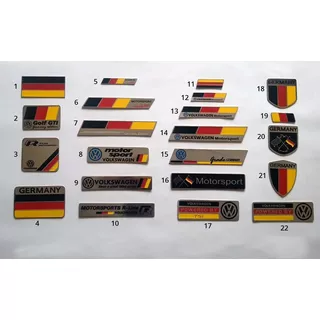 Emblema Vw Alemanha Germany Para Todos Modelos Aço Inox 304