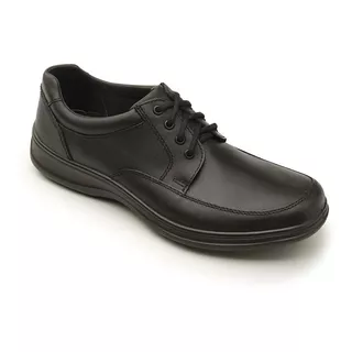 Zapato Oxford Plain Toe Flexi Kaiser 63202 De Piel Negro Diseño Liso 26 Mx Para Adultos - Hombre