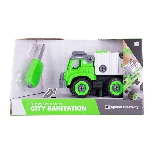 Vehiculo De Sanidad Para Armar City Sanitation Personaje Verde