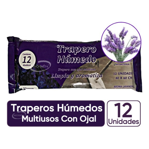 Trapero Húmedo / Paño De Limpieza / Traperos Con Ojal 12 Uni