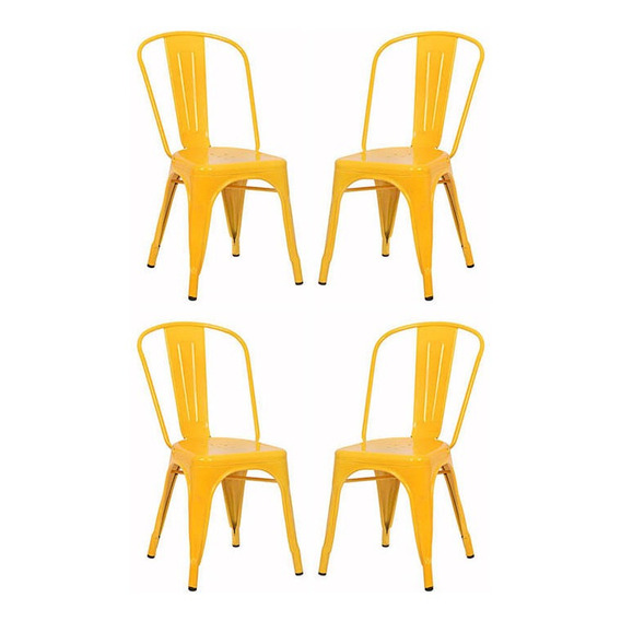 Set X4 Sillas Tolix - Desillas Cantidad de sillas por set 4 Color de la estructura de la silla Amarillo