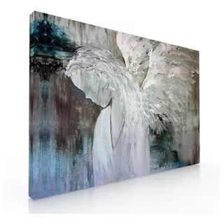 Cuadro Decorativo Abstracto Para Sala Recamara Angel Blanco