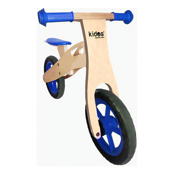 Bicicleta De Balance De Madera Para Niños De 2-4 Años. Color Azul